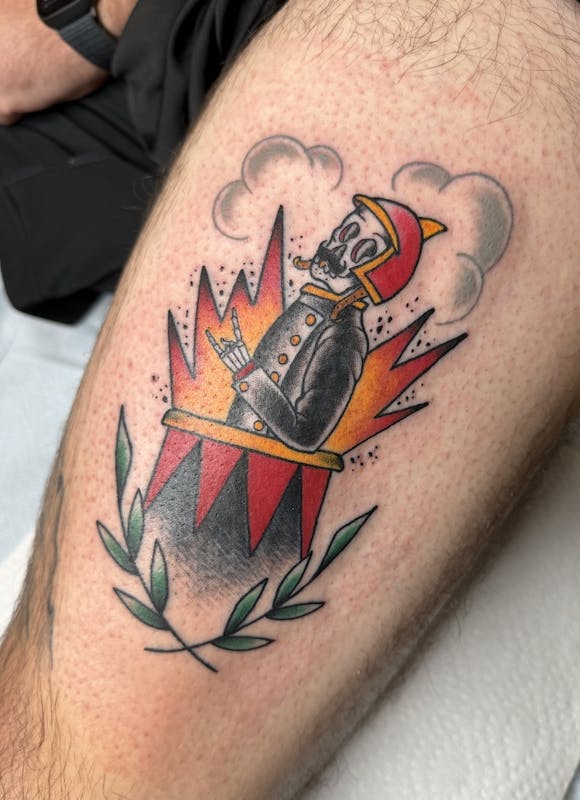 Human Cannonball American Traditional Tattoo by Rubio, Fattys Tattoos & Piercings